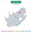 south africa map with location pointer marks vector image vector image