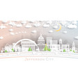jefferson city missouri skyline in paper cut vector image vector image