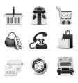 shopping icons bw series vector image vector image