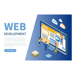 Isometric web development and coding concept app Vector Image