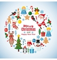 christmas card with santa vector image