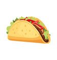 grilled beef taco with fresh tomato salsa vector image