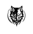 wolf head silhouette on a white background vector image