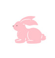 bunny pink textured rabbit vector image vector image