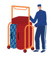 doorman hotel baggage service porter uniform vector image vector image