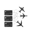 three service cards for airplane flights isolated vector image