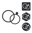 wedding rings icon set monochrome vector image