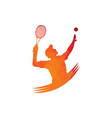 Tennis player logo design Royalty Free Vector Image