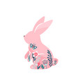 easter bunny pink rabbit vector image vector image