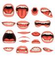 male mouth set vector image vector image