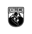 snowboarding emblem with snowboarder design vector image