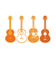 acoustic guitar silhouette set vector image