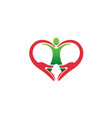 creative hands and human body heart symbol logo vector image vector image