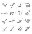 garden farm tools thin line icons set isolated vector image vector image