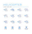 set color line icons helicopter vector image