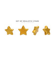 set of 3d realistic golden stars vector image