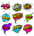 set of comic style speech bubbles with sound text vector image