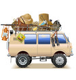 travel car with safari accessories vector image