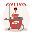 hot dog seller vector image