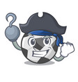 pirate soccer ball in cartoon shape vector image