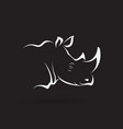 rhino head on black background wild animals easy vector image