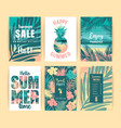 set of summer tropical designs templates vector image
