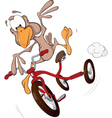sparrow on a tricycle cartoon vector image