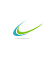 swoosh unique logo vector image