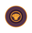 ancient vintage roman plate with medusa face vector image vector image