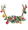 watercolor christmas wreath vector image