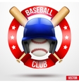 baseball ball and helmet with ribbons vector image vector image