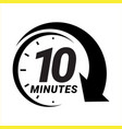 minute timer icons sign for ten minutes vector image vector image