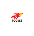 creative rocket pencil logo design template vector image