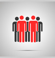 group people silhouette with two red leaders vector image vector image