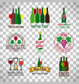wine shop logos set vector image