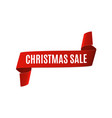 christmas sale banner ribbon vector image vector image