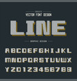 line font shadow and bold alphabet square vector image