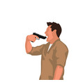 man with gun suicide vector image