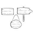outlined wooden direction info pointer vector image