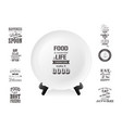 realistic white food dish plate on a stand vector image