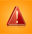 red warning sign on yellow background vector image