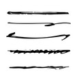 set black ink brush stroke line line vector image vector image
