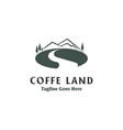 simple coffee mountain river creek land vector image