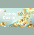 abstract background with 3d geometric shapes vector image vector image
