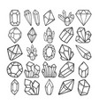 crystal hand drawn doodle line art outline set vector image vector image
