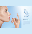 female face and contacts vector image