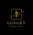 luxury r letter template logo this font with gold vector image