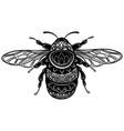 bee with patterns black white ornaments vector image vector image