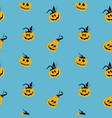 halloween pumpkin seamless pattern cute cartoon vector image vector image