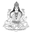 indian goddess lakshmi vector image